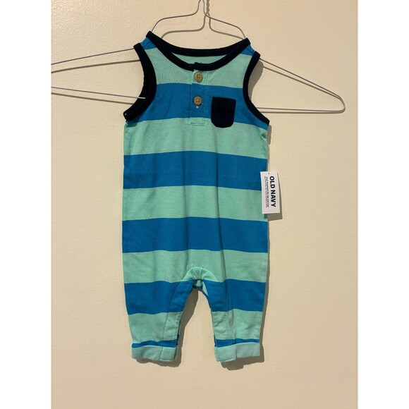 Old Navy Other - NWT Old Navy Blue Striped Jumpsuit - 0-3M